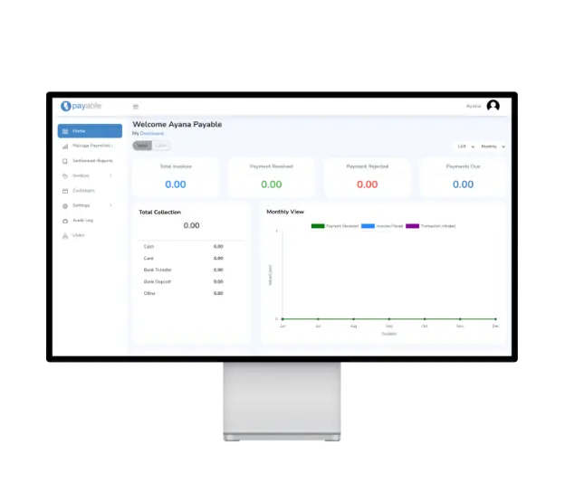 Payable IPG payment gateway dashboard